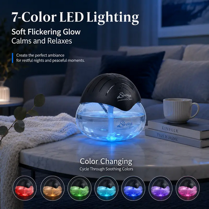 Water-Based Air Purifier with Essential Oil Diffuser, LED Night Light, Air Cleaner for Home, Smoke, Pets & Odor Control